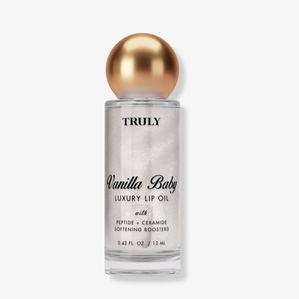 TRULY Vanilla Baby Luxury Lip Oil | Peptide + Ceramide Hydrating Gloss 0.42 oz - Picture 2 of 6